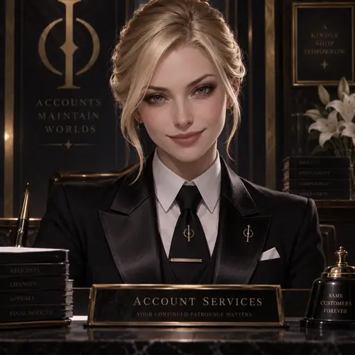 The representative waiting at the Account Services desk